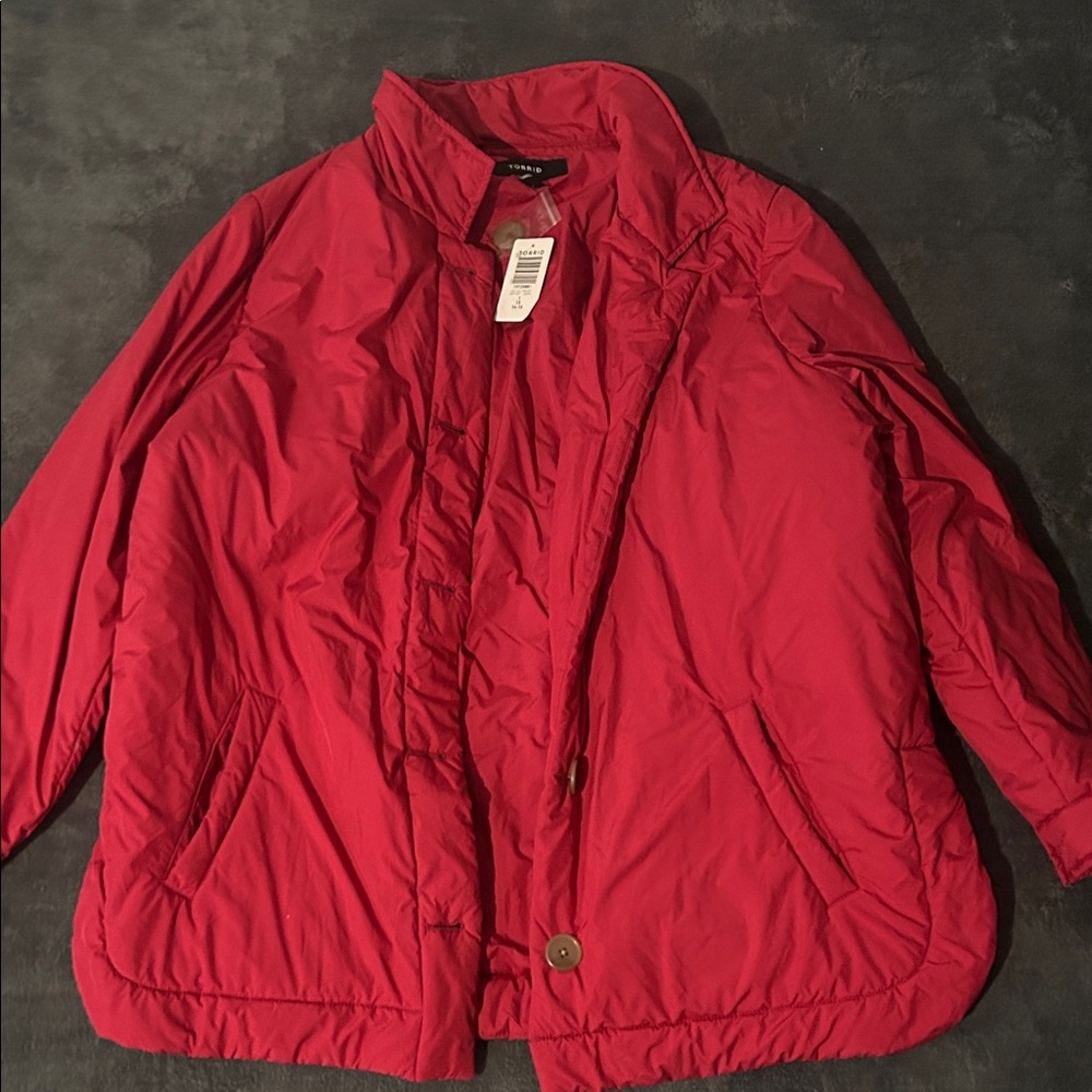 Torrid Vibrant Red Puffer Jacket